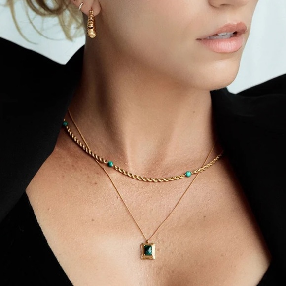 Malachite rope necklace - Picture 2 of 5